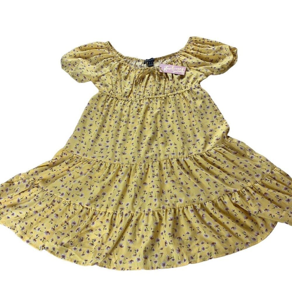 Streetwear Society Women's Yellow Floral Off the Shoulder Blouse Size M NWT‌